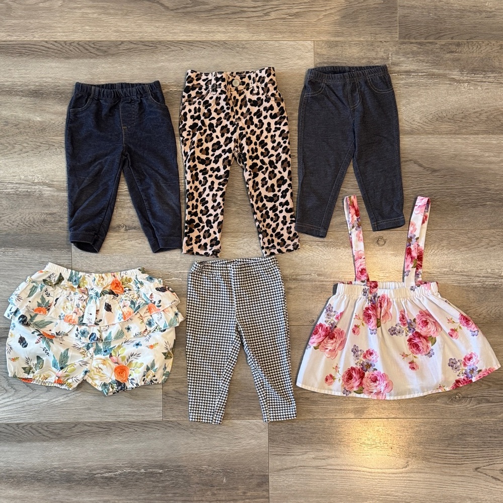 Set of Six Assorted Baby Girl Bottoms